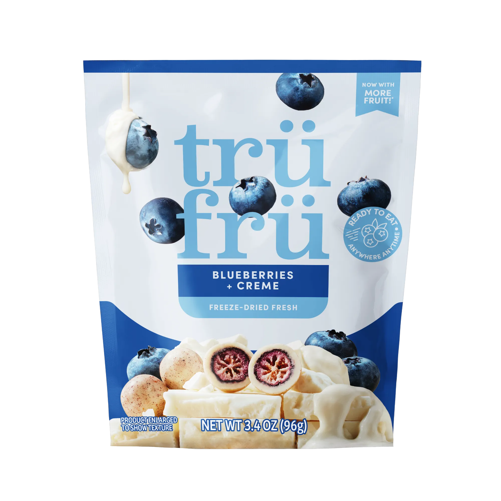 Tru Fru Blueberries & Creme freeze-dried fruit snack pouch