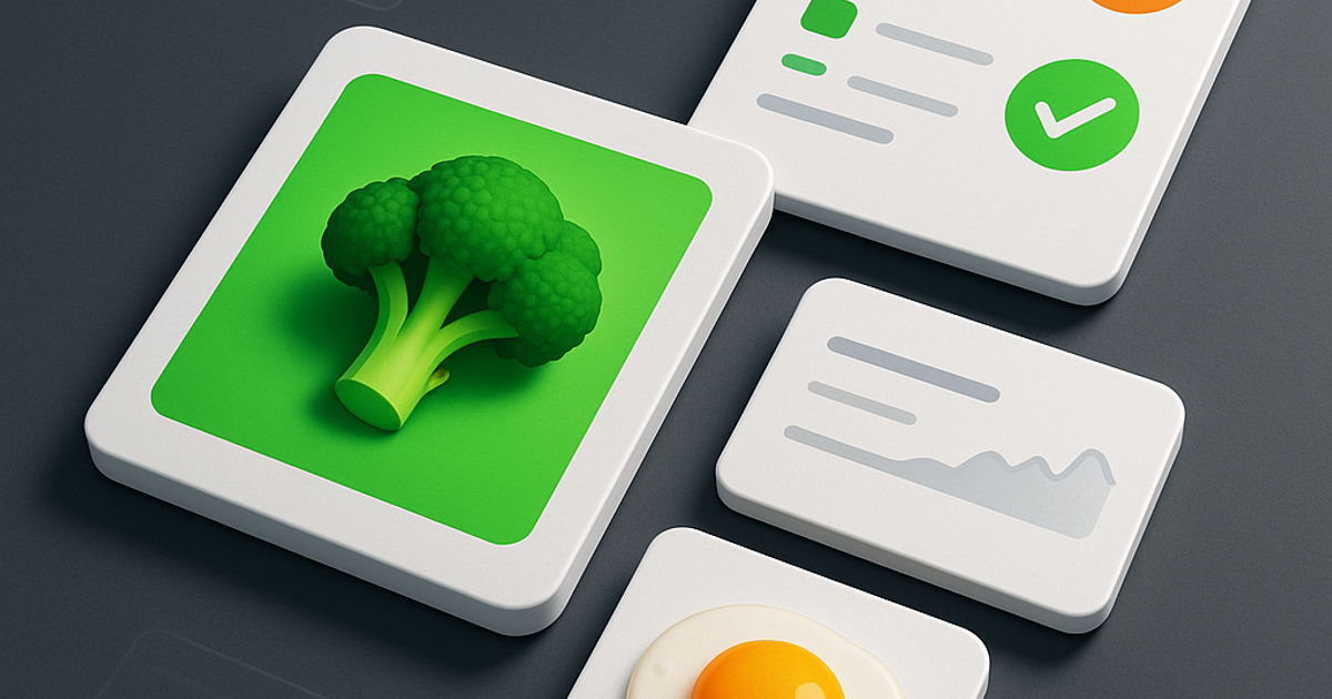 Abstract concept cards and data signals arranged on a clean surface.