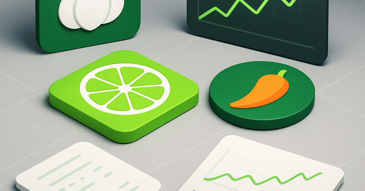 Abstract food trend signals and ingredient icons with minimal data overlays.
