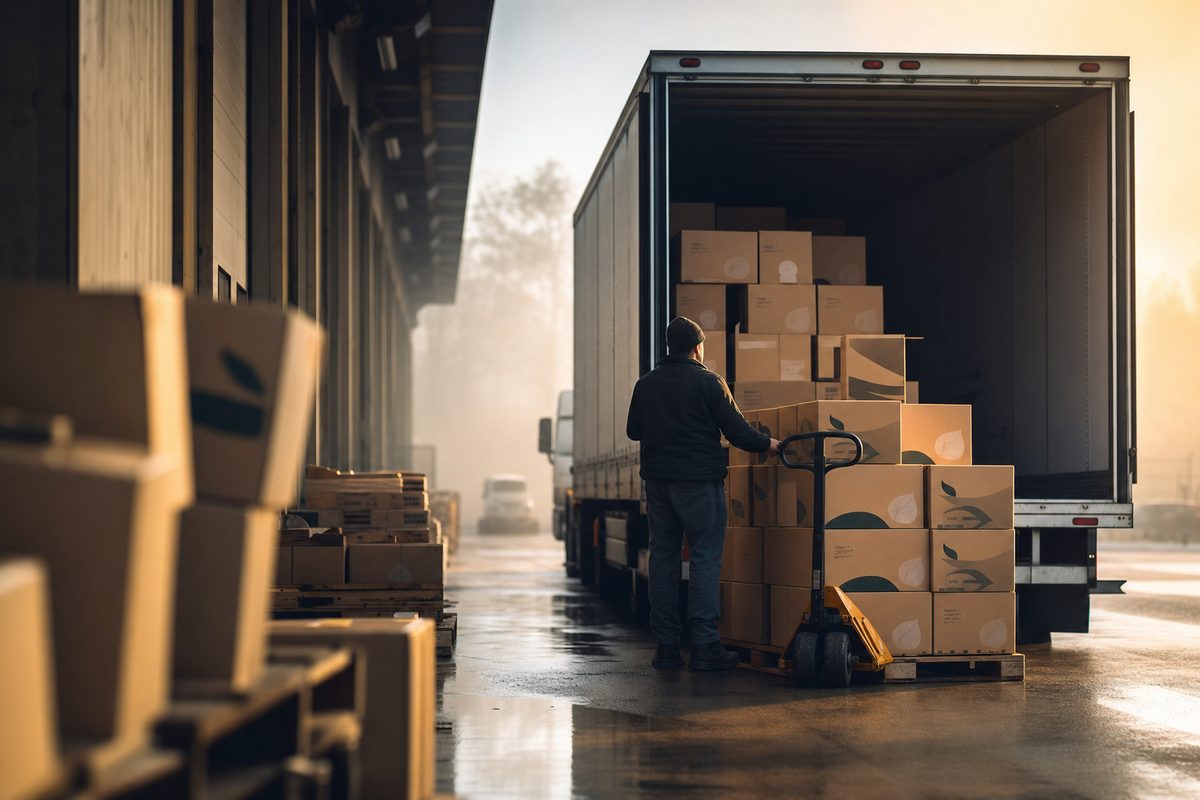 Products being loaded for market launch