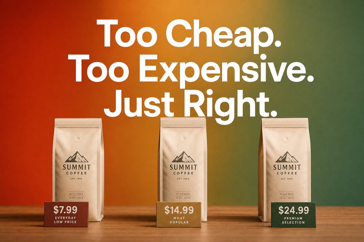 Van Westendorp price sensitivity meter showing acceptable price range boundaries