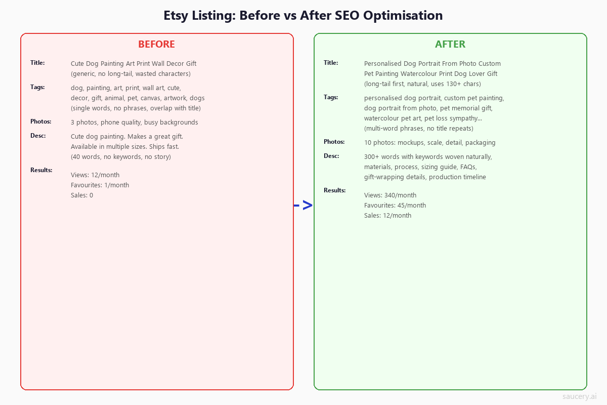 Etsy Seo Before After